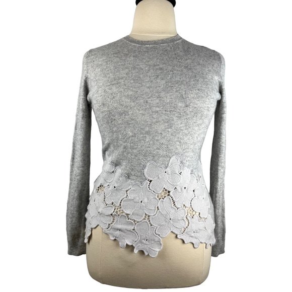 Cottage Lace Ted Baker London Gray Cashmere/Merino Blend Sweater, Women’s 2 - Picture 1 of 10